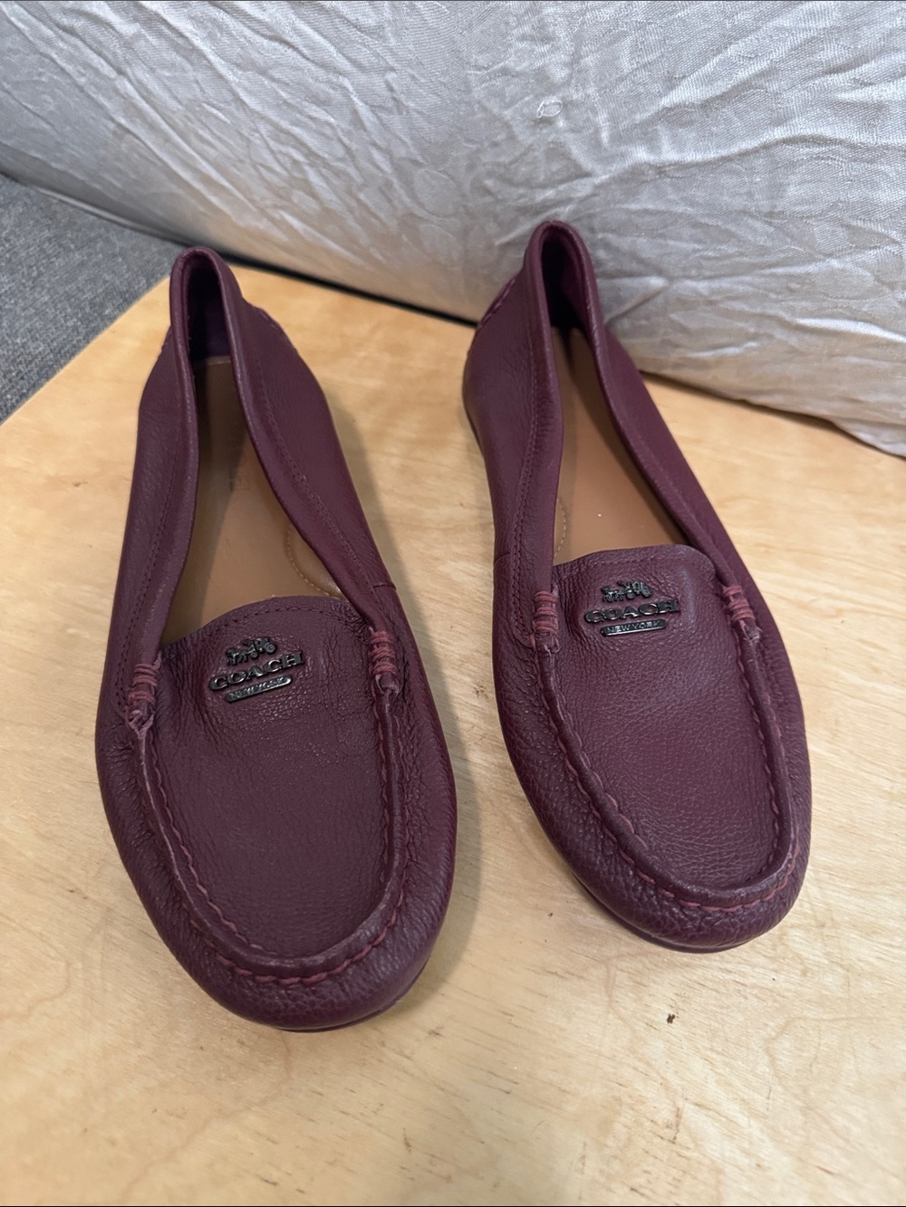Coach Women's Plum Leather Driving Loafers